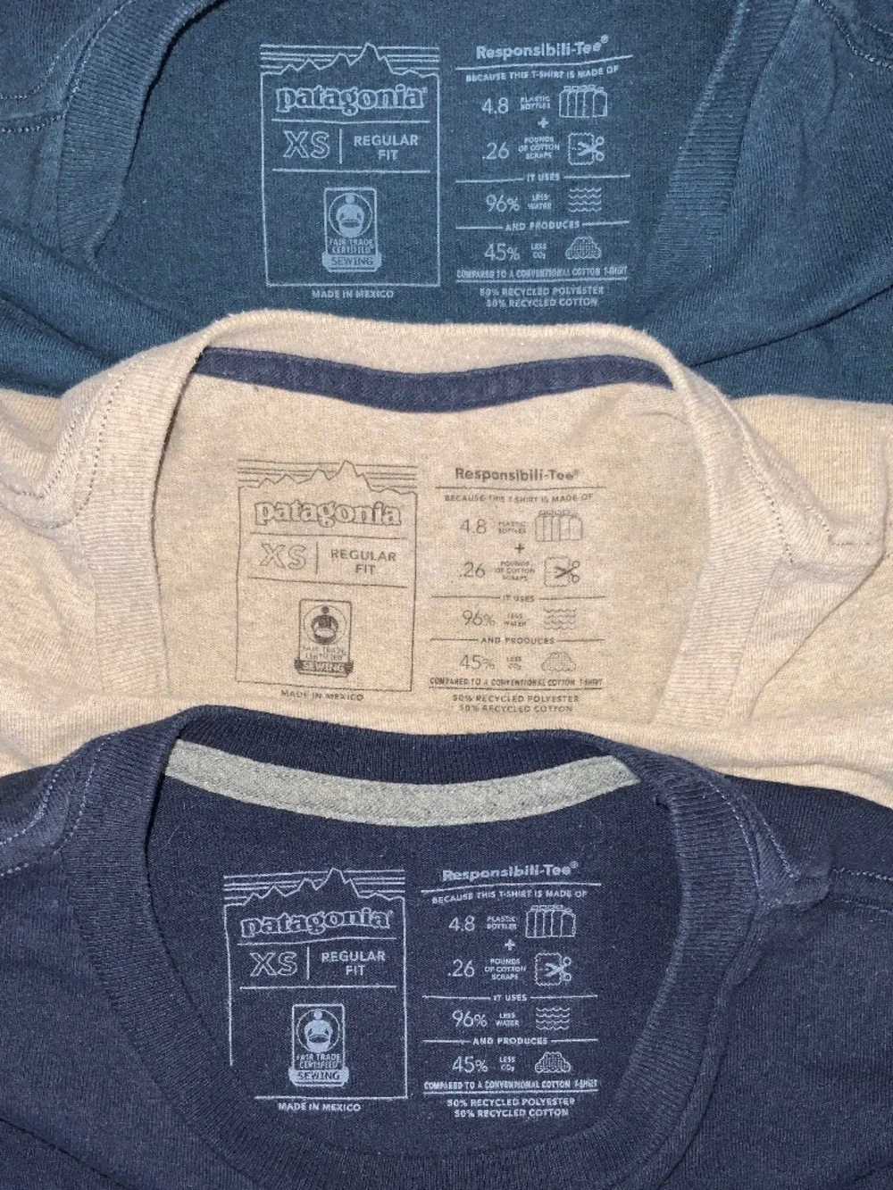 Patagonia P-6 & Line Logo Ridge Pocket Responsibili Tee SS T-Shirts Lot of (3)